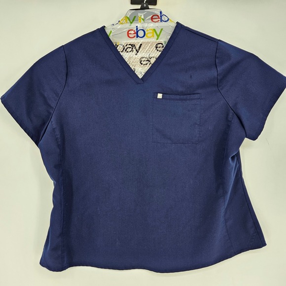 Fabletics Tops - Fabletics Vital Scrub Top Womens 2X Blue Short Sleeve Uniforms Healthcare